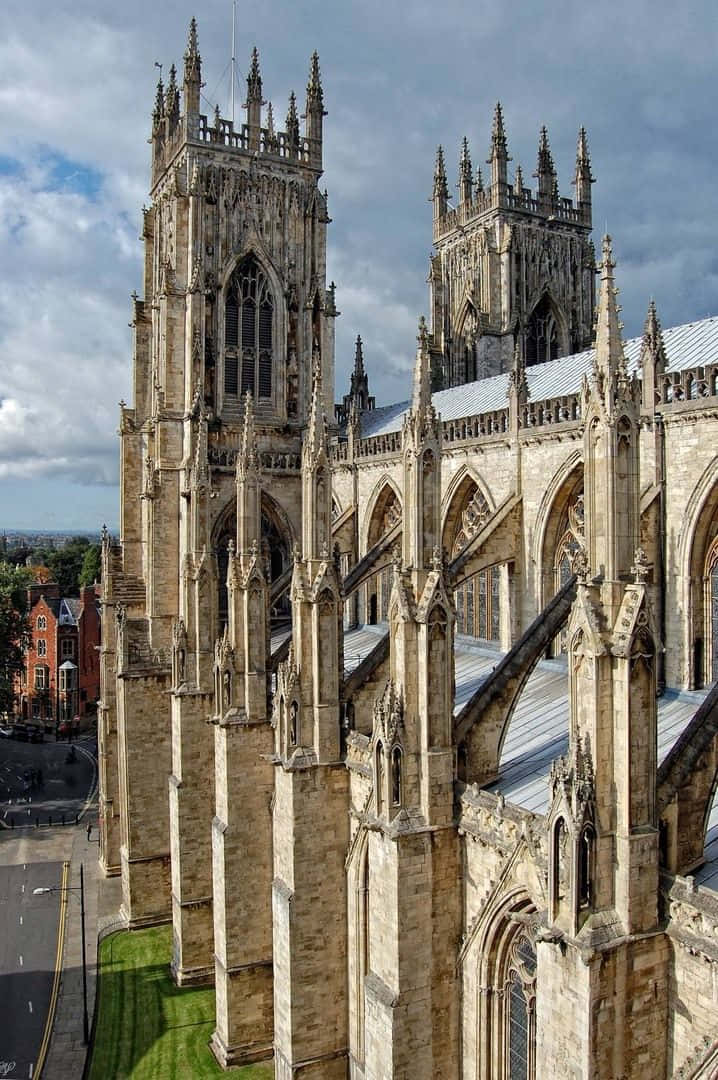 Fotolaterale Della Cattedrale Di York Minster Sfondo