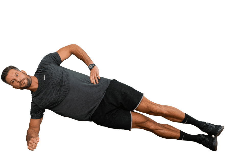 Side Plank Exercise Man Stretching PNG