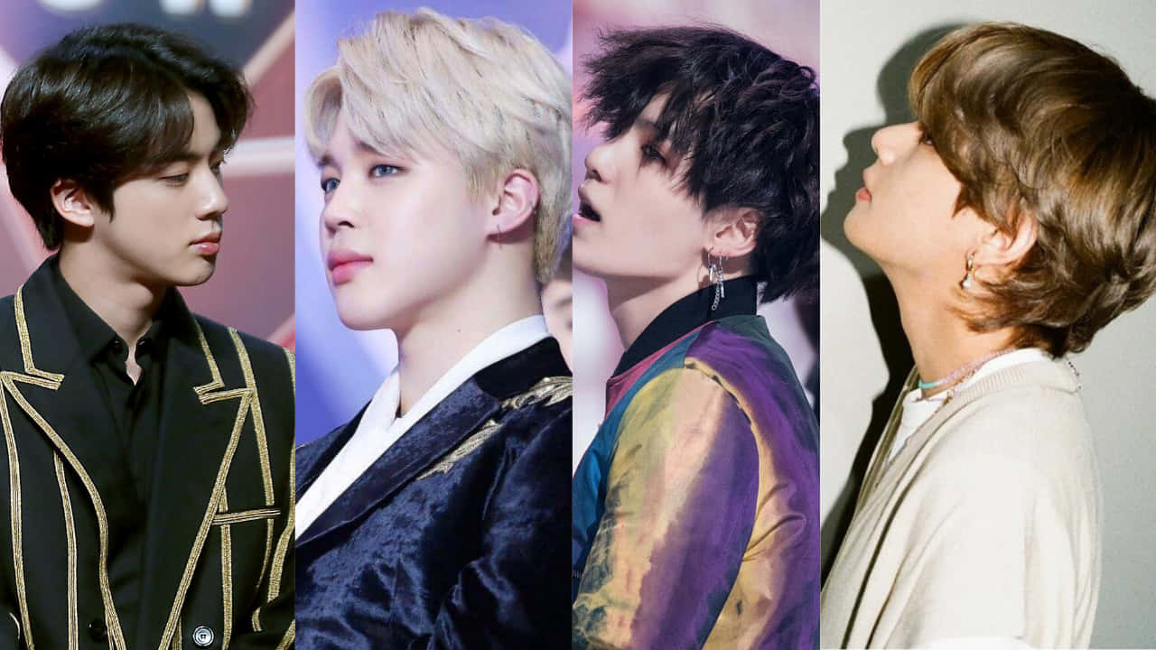 Sideprofil K-pop gruppe BTS på tapetet Wallpaper