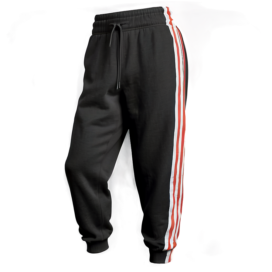 Side Stripe Black Sweatpants Png Osw PNG