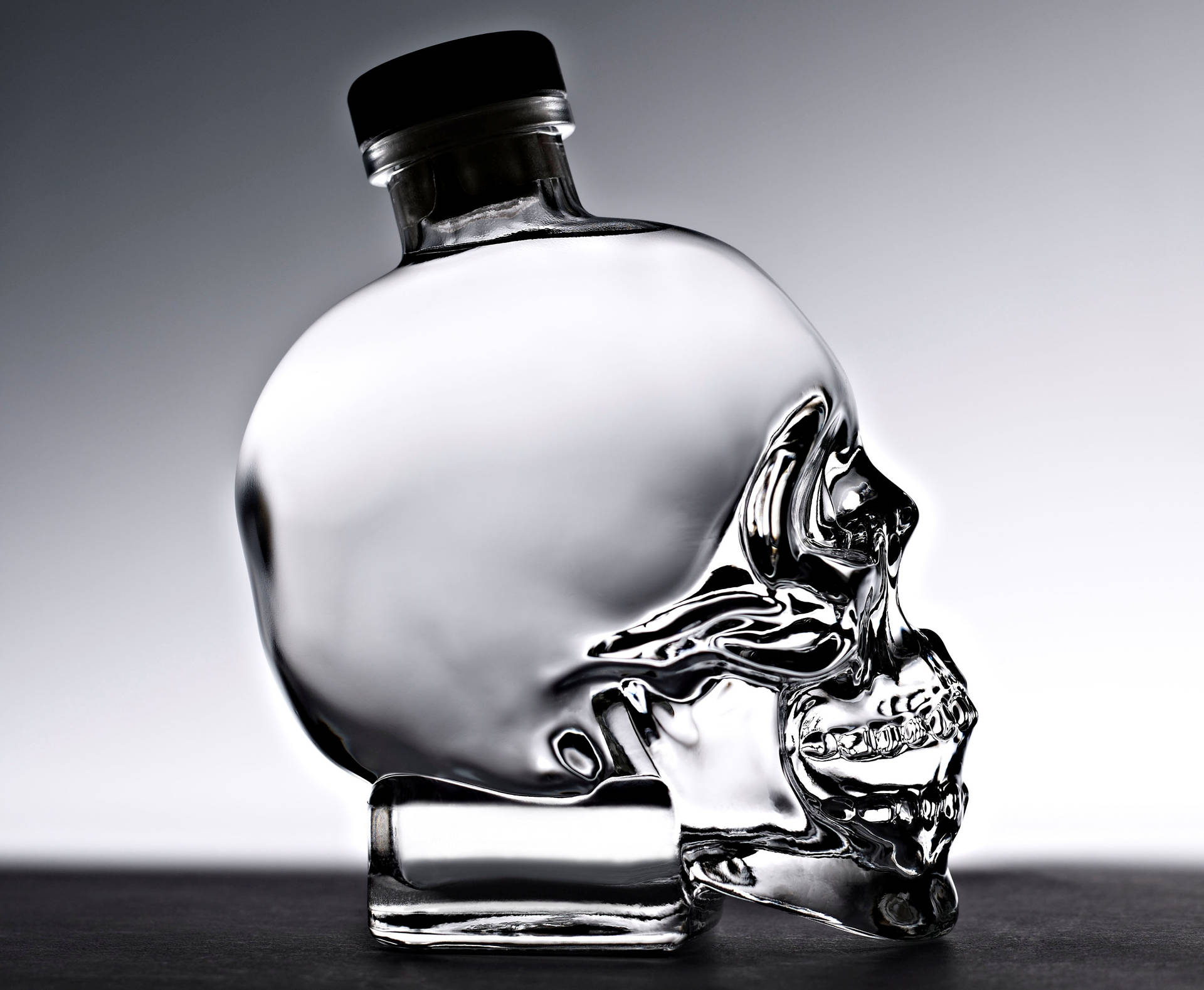 Side View Of A Crystal Head Vodka Bottle Picture