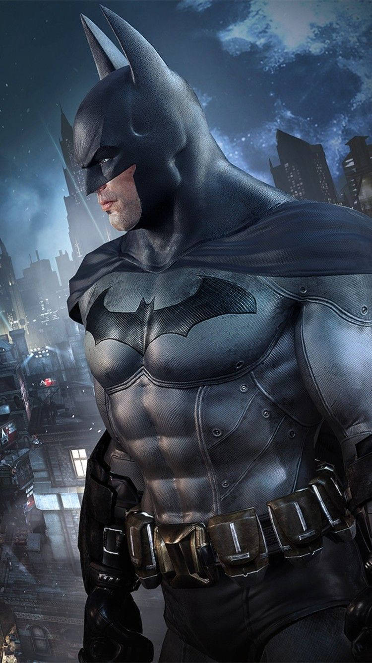 Sidevisning af Batman Arkham Knight iPhone Wallpaper
