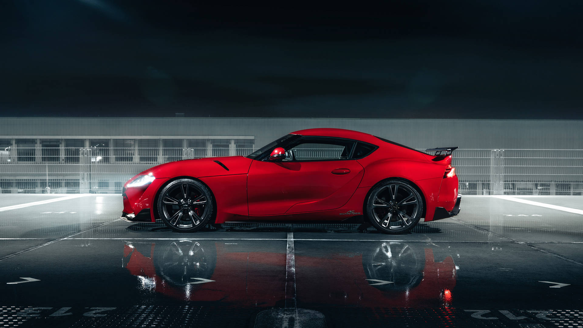 Side View Of Red Supra Toyota 4k Wallpaper