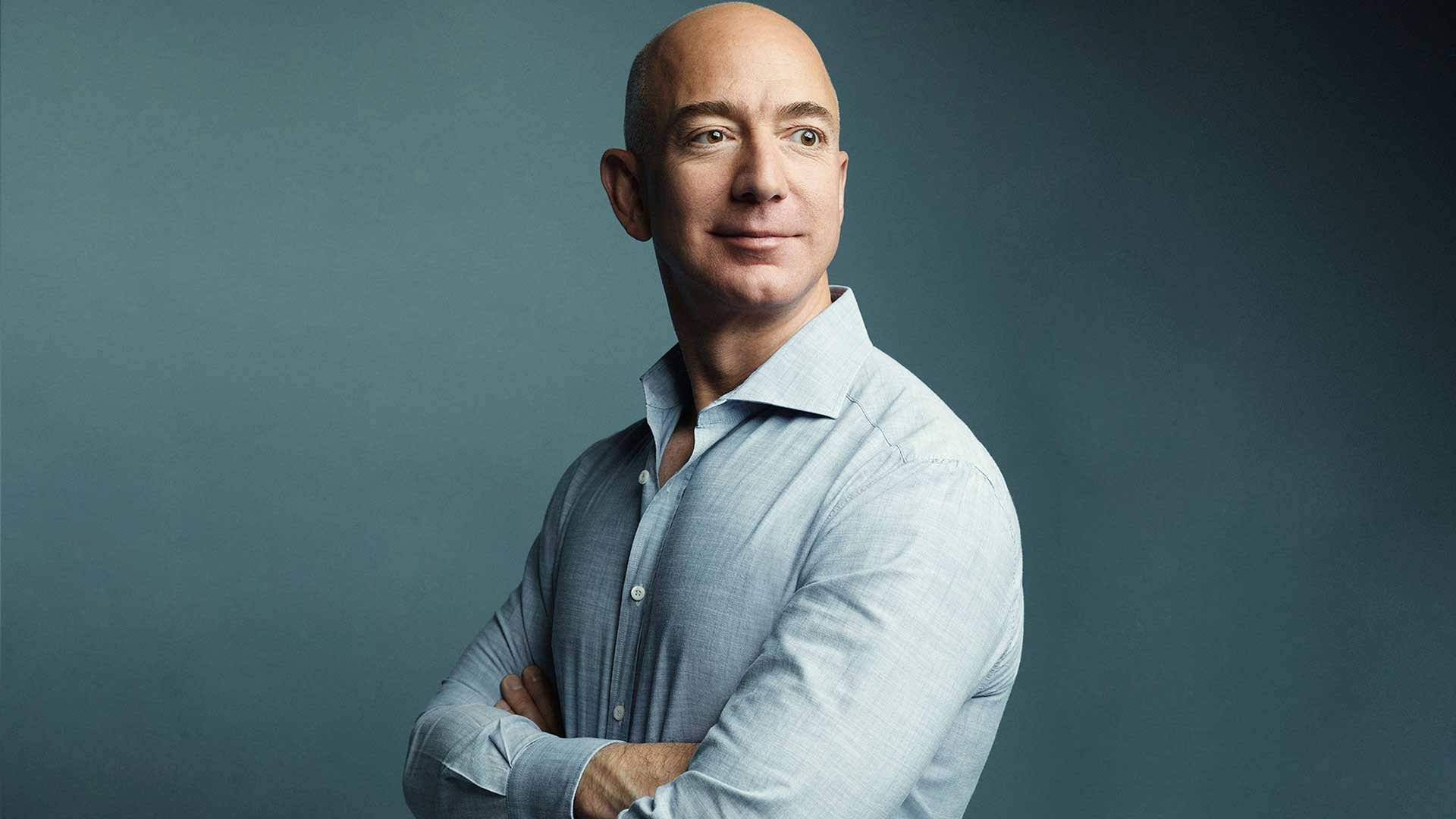 Side-View Portrait Of Jeff Bezos Wallpaper