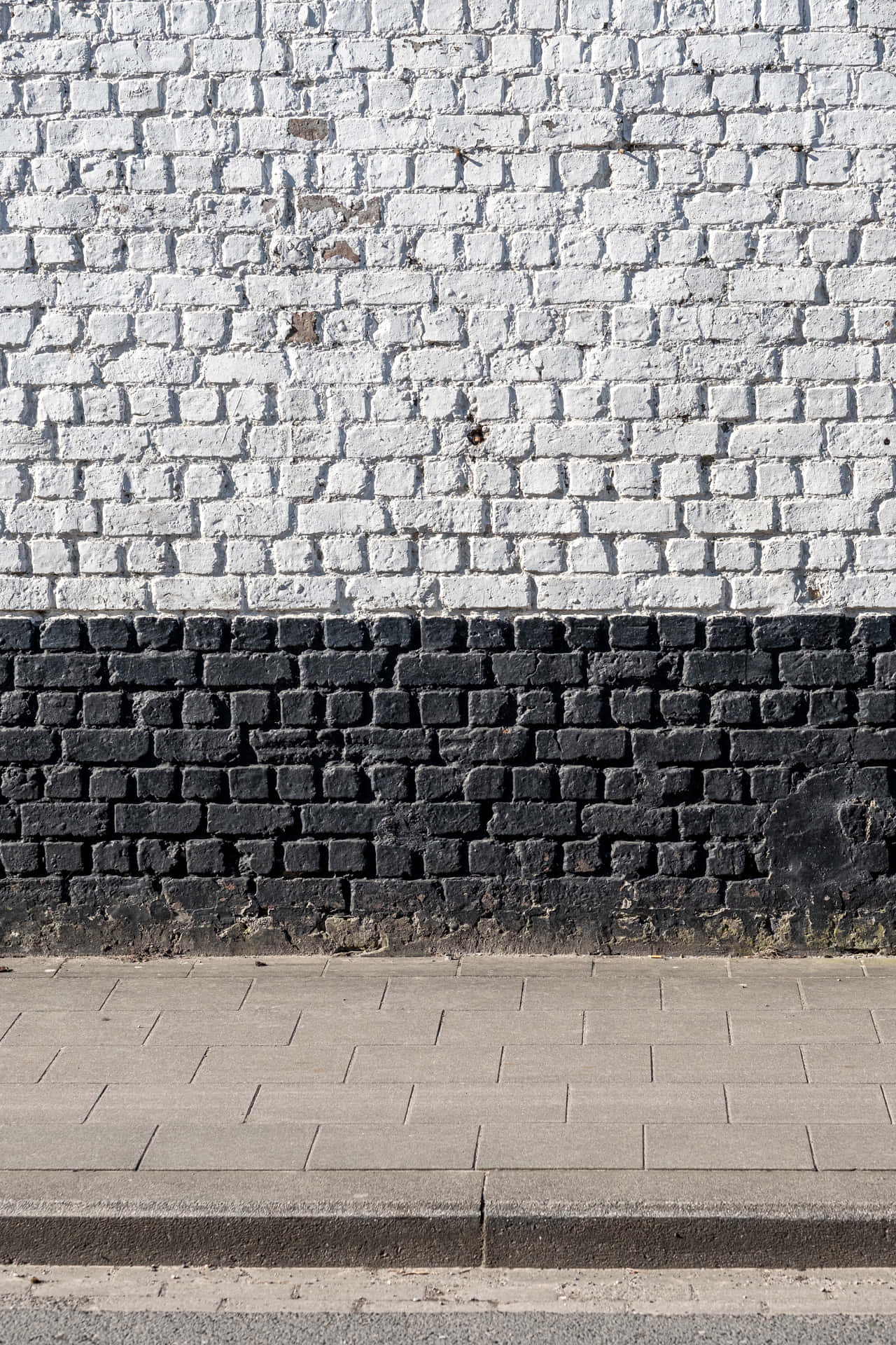 Sidewalk Background Black And White Brick Wall