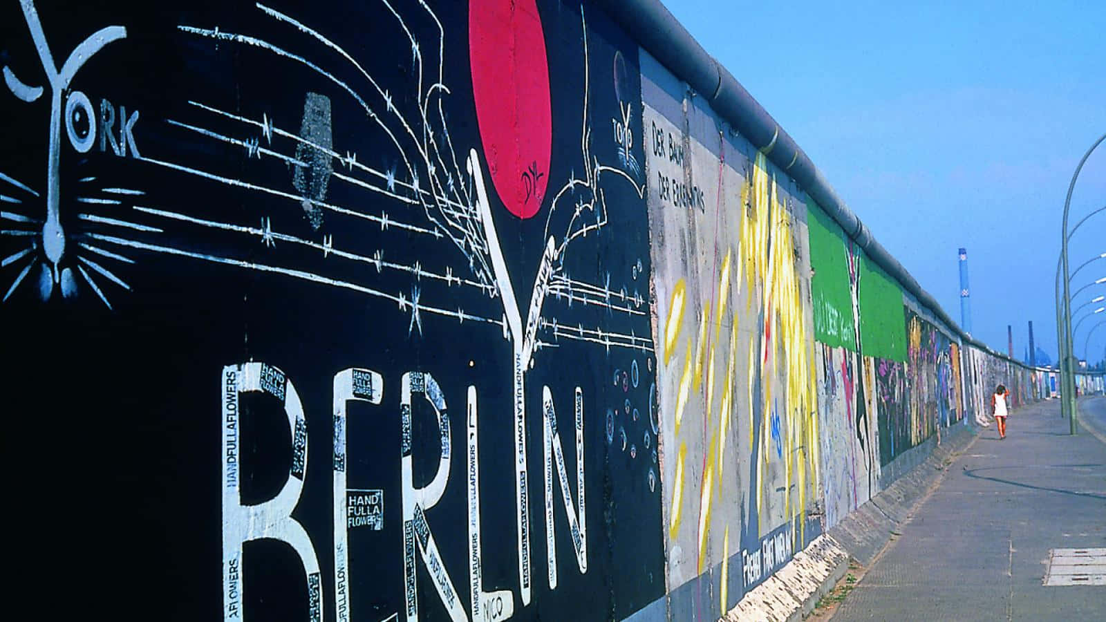 Sidewalk By The Berlin Wall Wallpaper