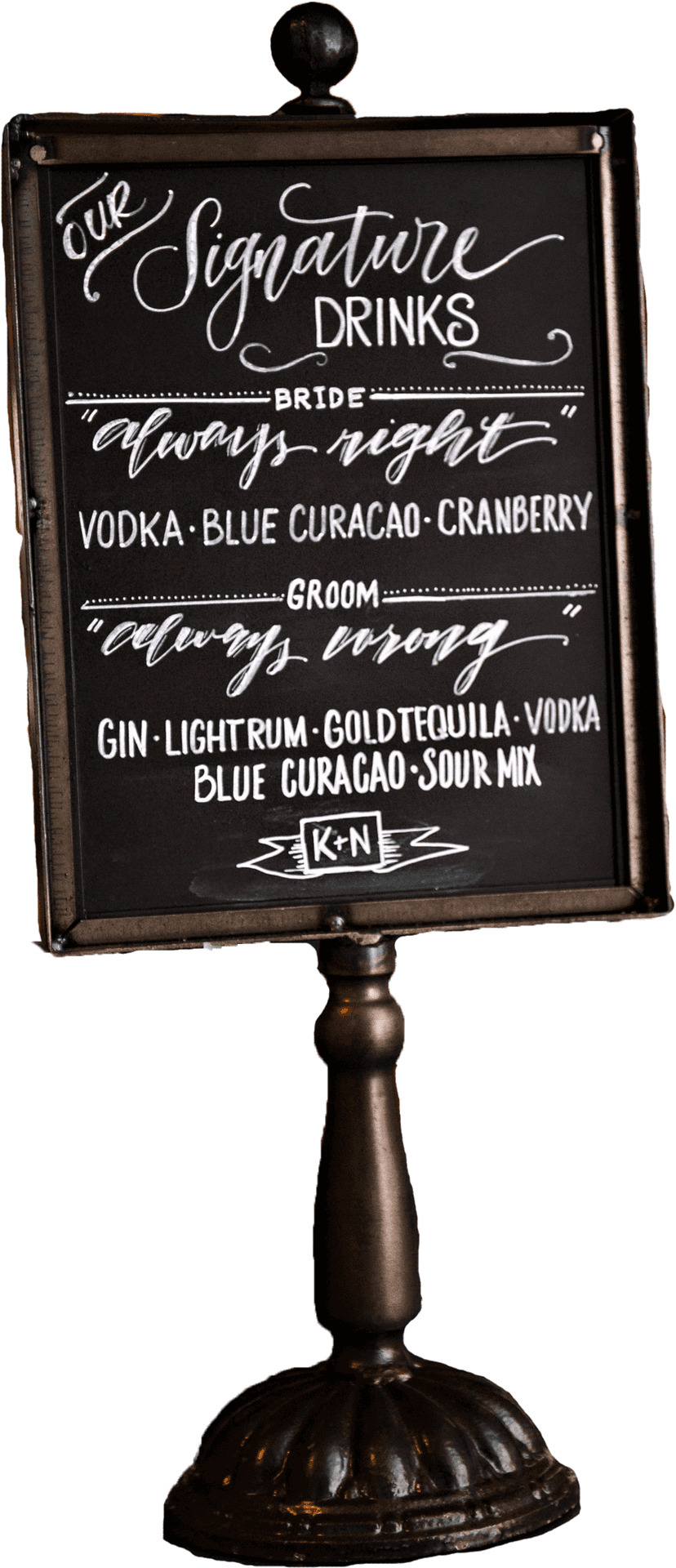 Signature Drinks Chalkboard Menu PNG