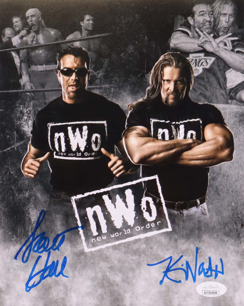 Signed Photo Of Kevin Nash And Scott Hall Background