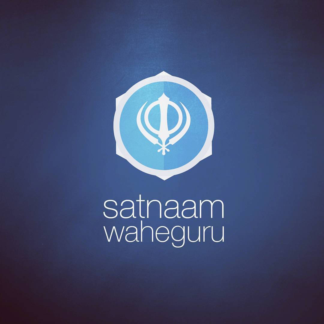 Sikhism Symbol Satnaam Waheguru Blue