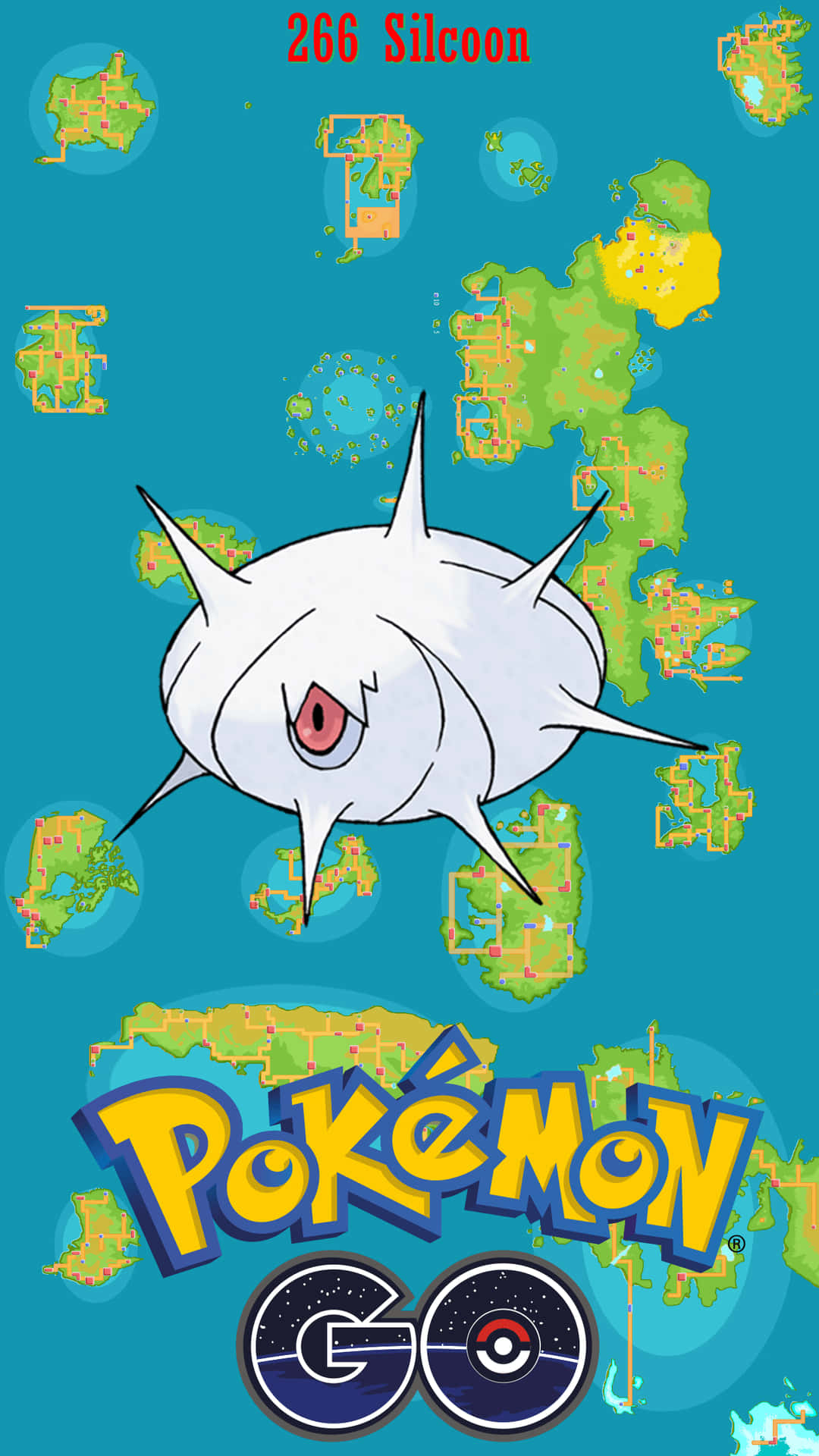 Silcoonkartbakgrund Från Pokémon Go. Wallpaper