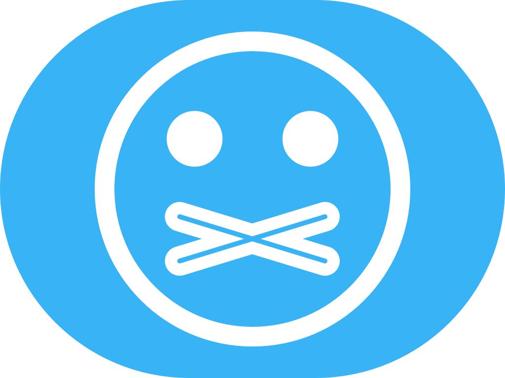 Silenced Emoji Blue Background PNG