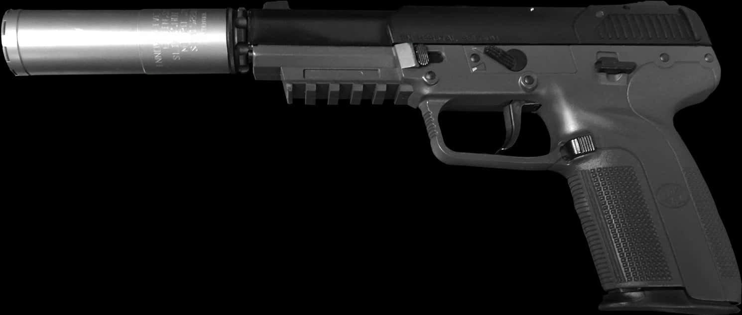 Silenced Semi Automatic Pistol PNG