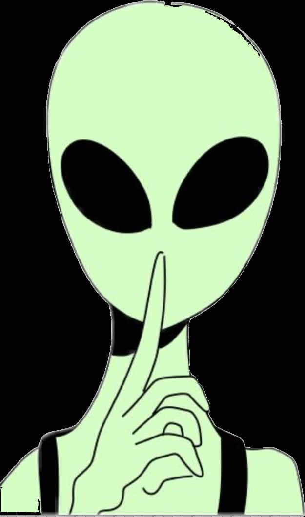 Silent Alien Gesture PNG