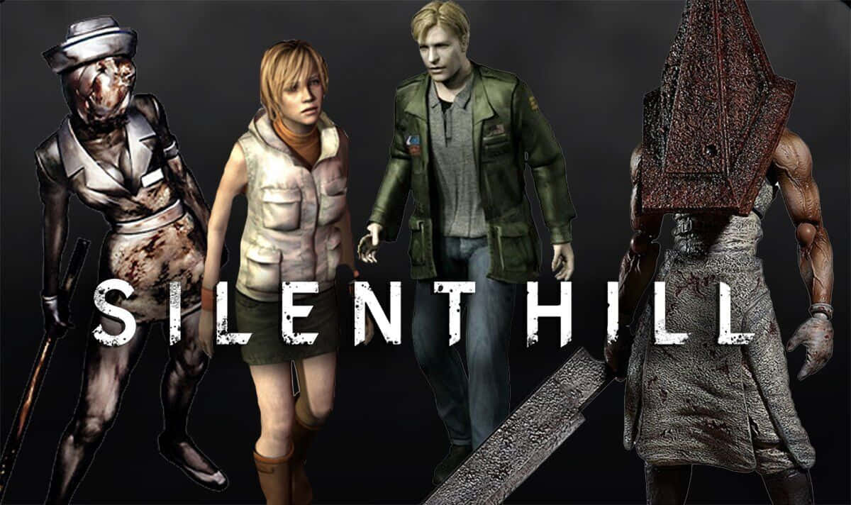 Iconic Silent Hill Characters in a Haunting Scene Wallpaper