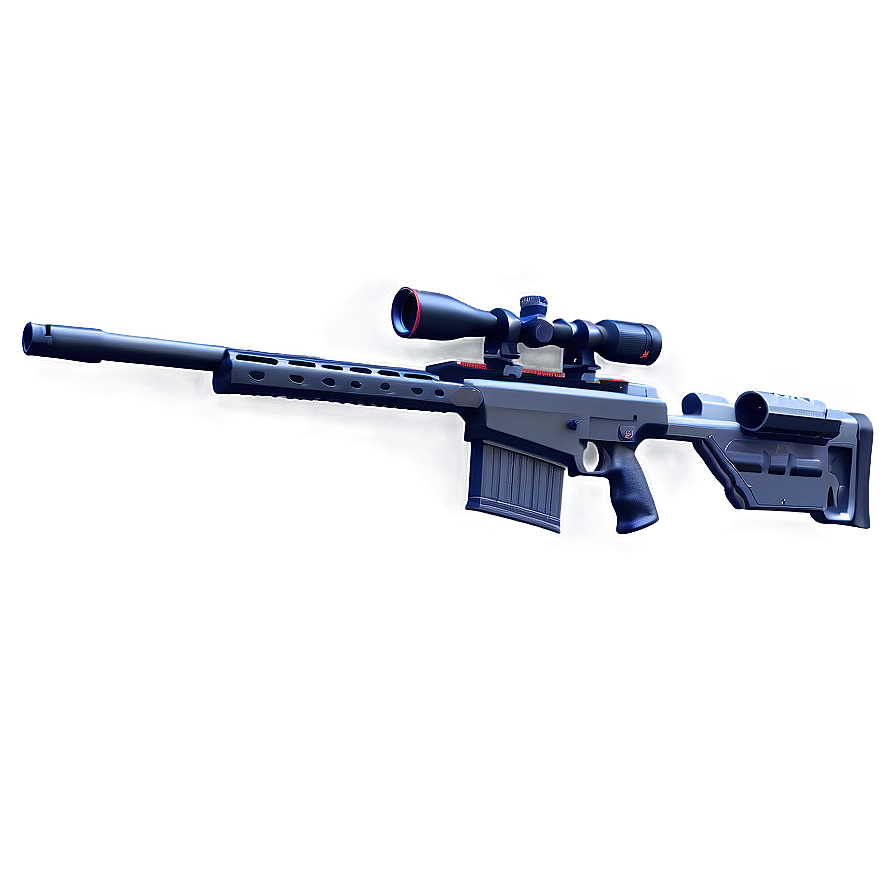 Silent Sniper Rifle With Suppressor Png 06262024 PNG