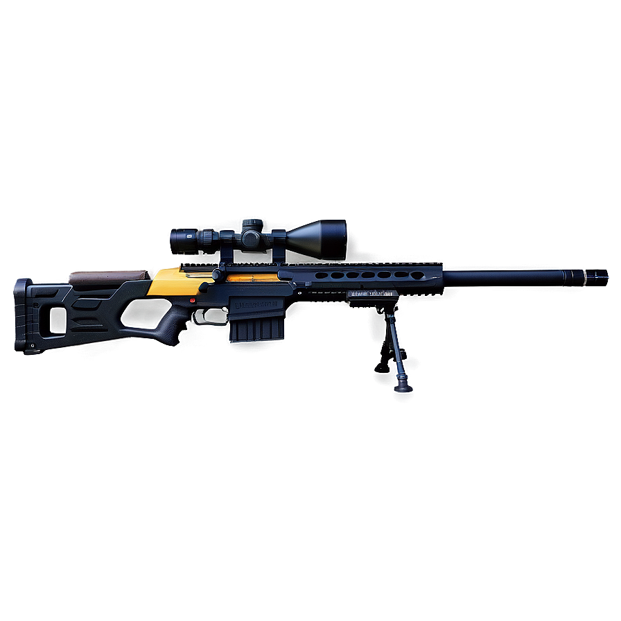 Silent Sniper Rifle With Suppressor Png 76 PNG