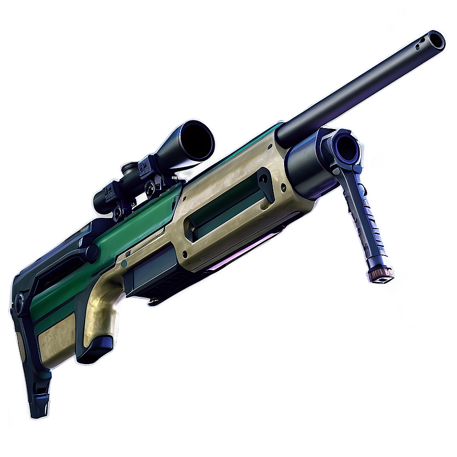 Silent Sniper Rifle With Suppressor Png Wpy PNG