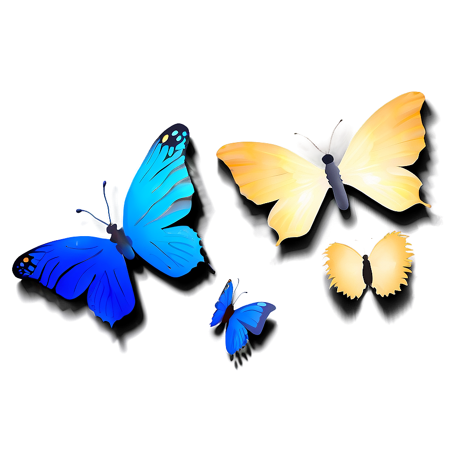 Silhouette Blue Butterflies Png 46 PNG