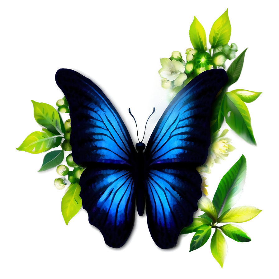 Silhouette Blue Butterflies Png Clq PNG