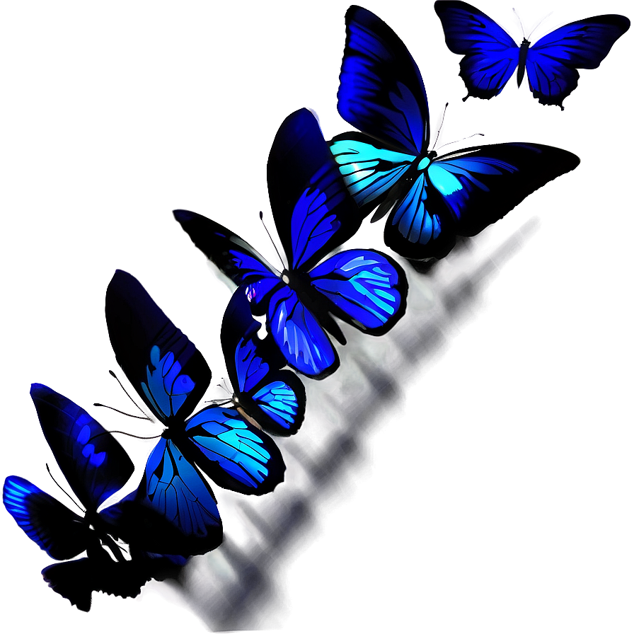 Silhouette Blue Butterflies Png Soy PNG