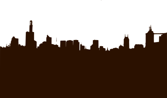 Silhouette Cityscape Outline PNG