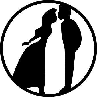Silhouette Couple Moonlight PNG