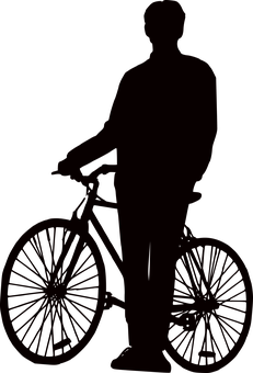 Silhouette Cyclistat Dusk PNG
