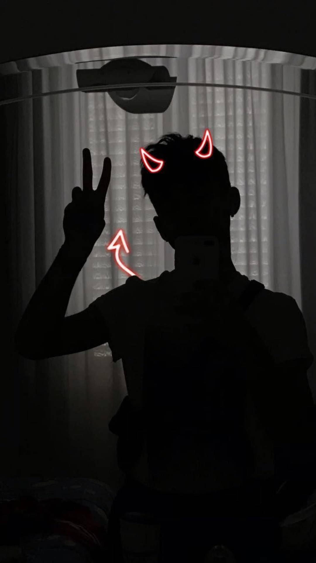 Silhouette Devil Doodles Instagram Profile Background