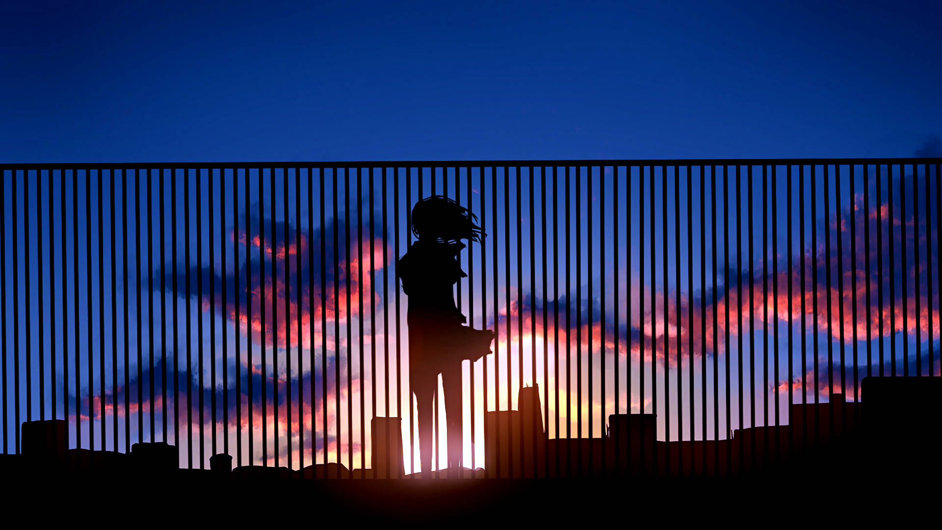 Silhouette Girl Anime Aesthetic Wallpaper
