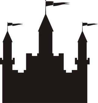Silhouette Gothic Castle Outline PNG