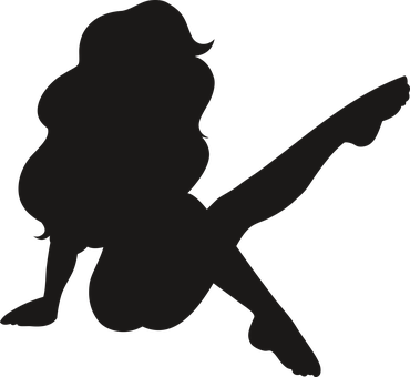 Silhouette Guitar Playing Woman PNG