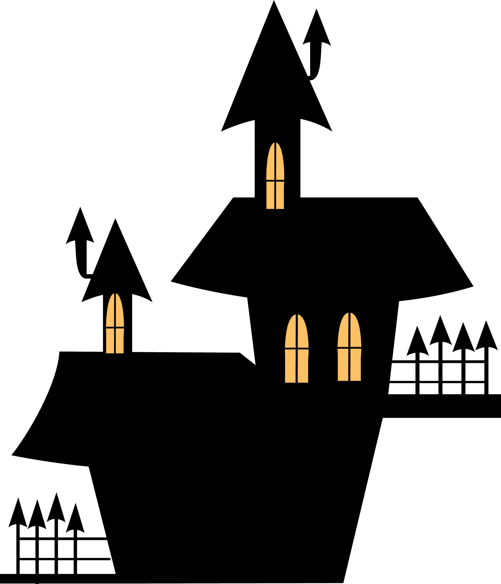 Silhouette Haunted House Graphic PNG