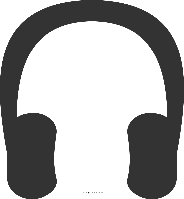 Silhouette Headphones Graphic PNG