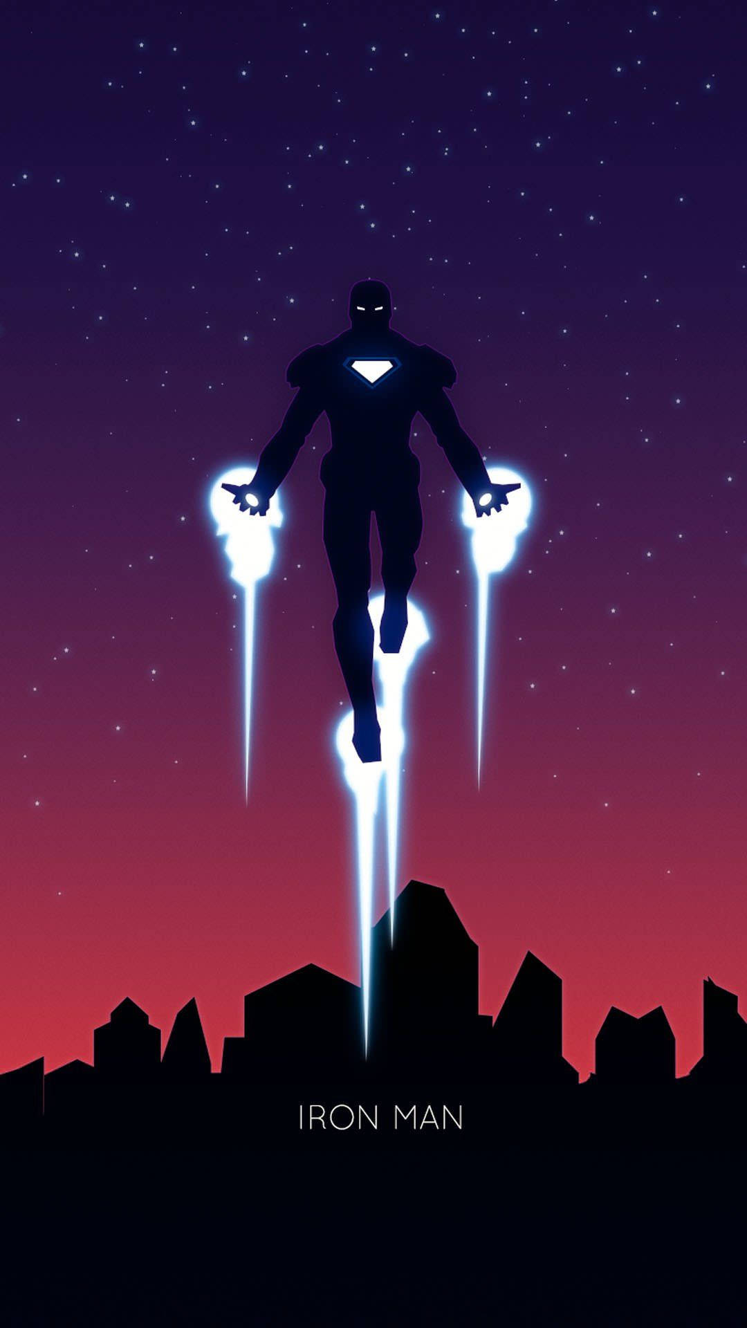 Silhouette Iron Man Phone Wallpaper