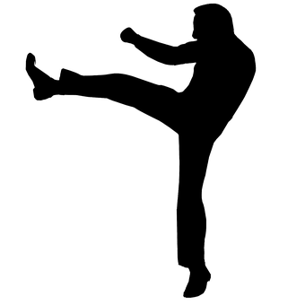 Silhouette Kick Pose PNG