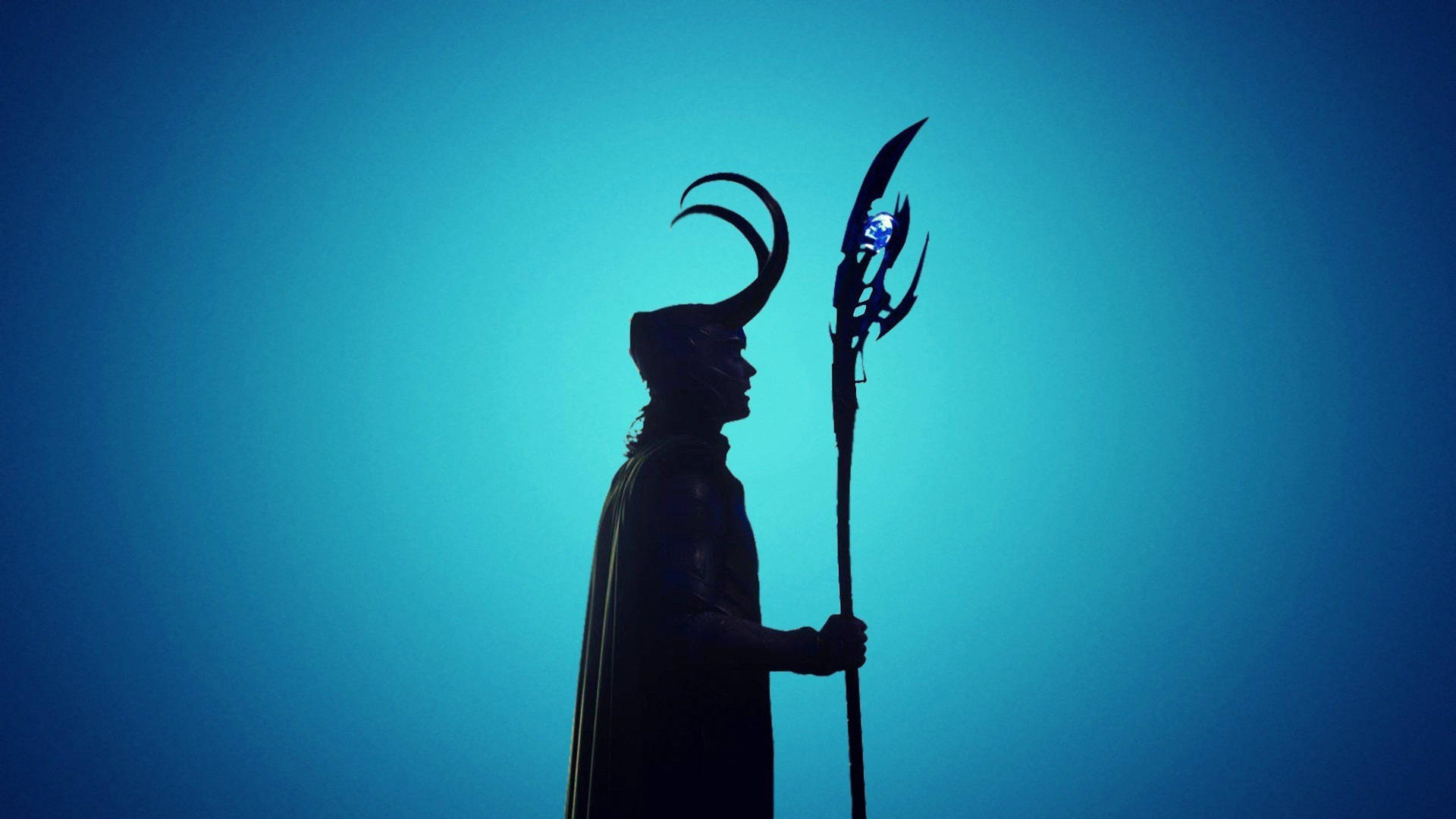 Image  Silhouette of Loki in Blue Wallpaper