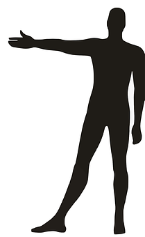 Silhouette Man Gesturing Stop PNG