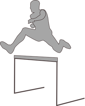 Silhouette Man Hurdling PNG