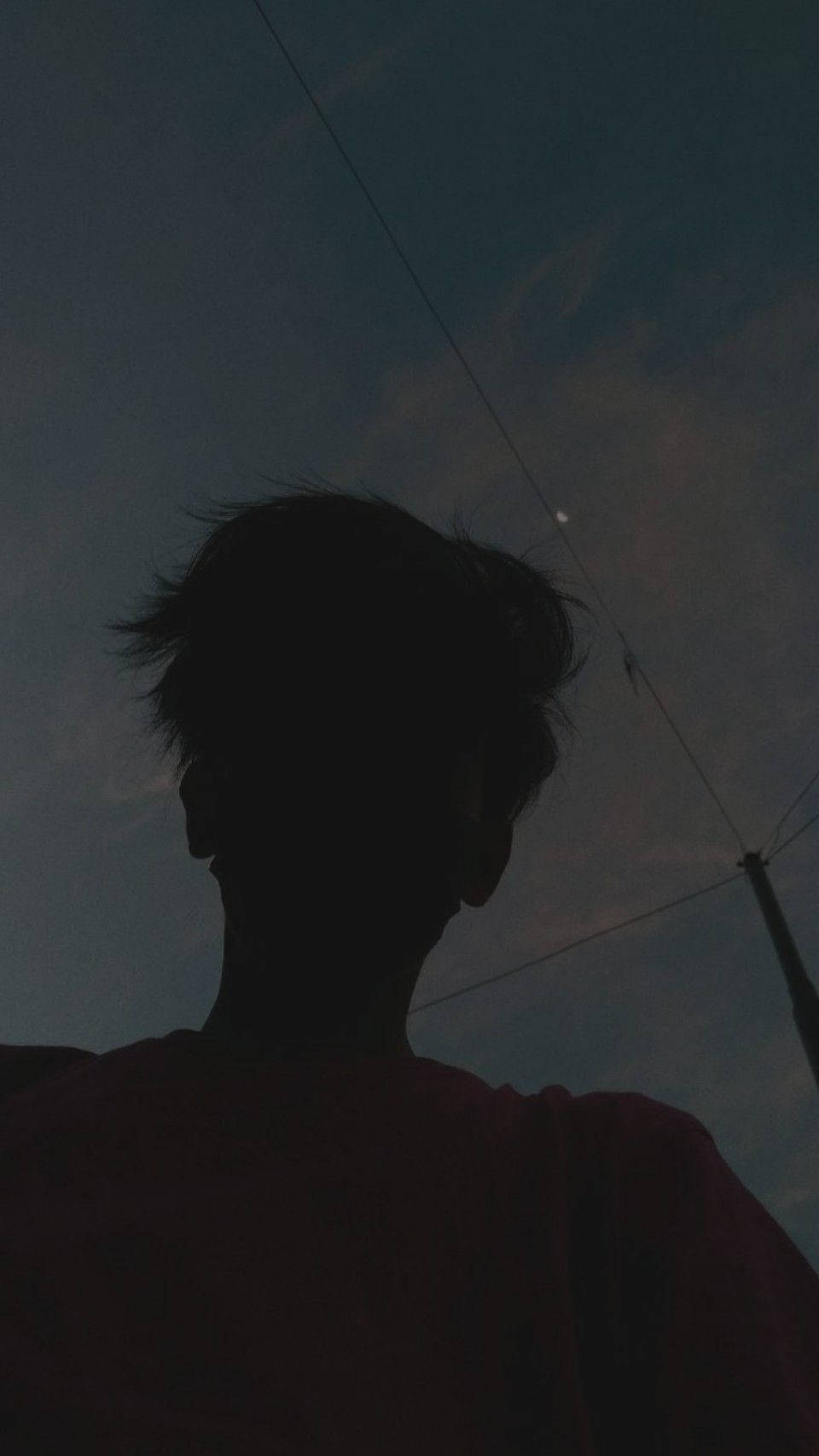 Silhouette Of Boy PFP Aesthetic Background Wallpaper