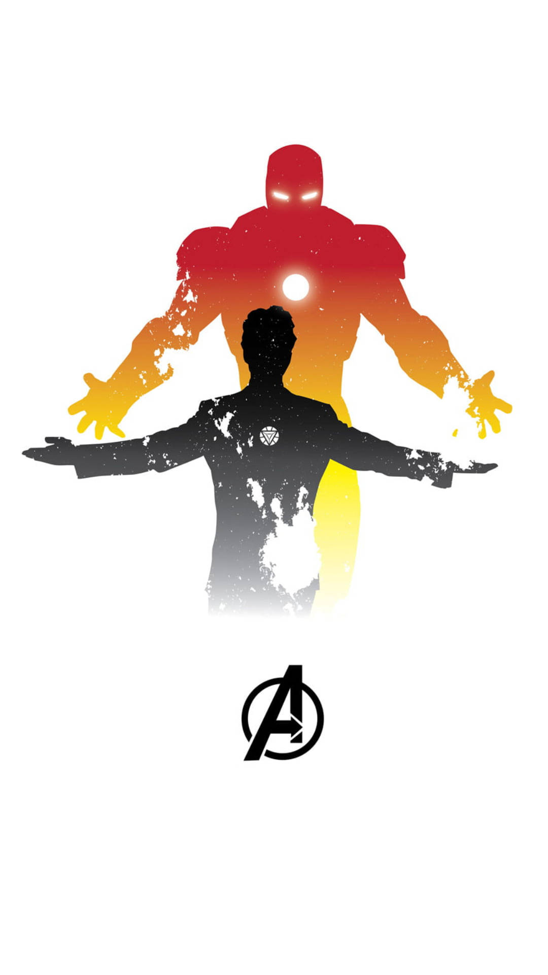 Epic Silhouette Of Iron Man On Android Wallpaper