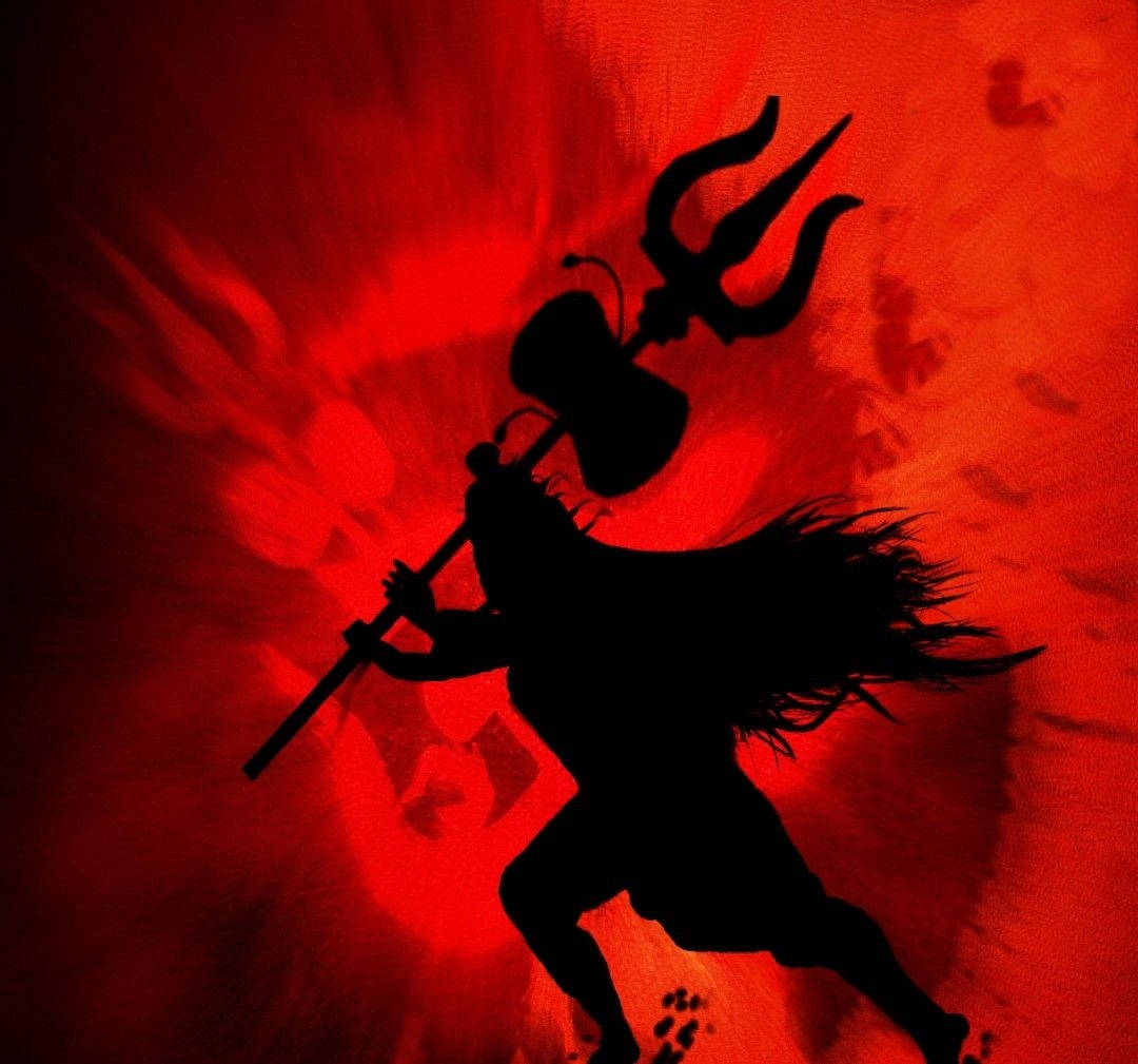 Silhuet af Lord Shiva Mahakal HD-tapet Wallpaper