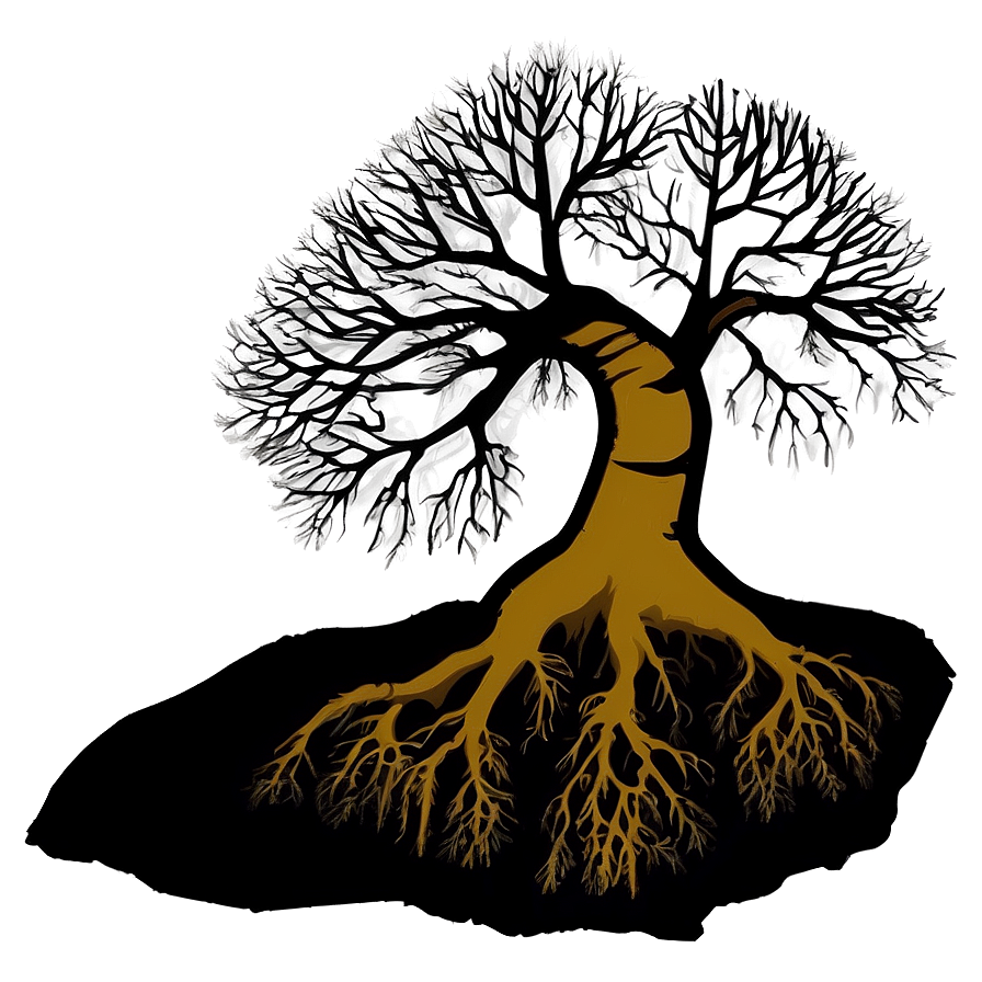 Silhouette Of Tree With Roots Png 39 PNG
