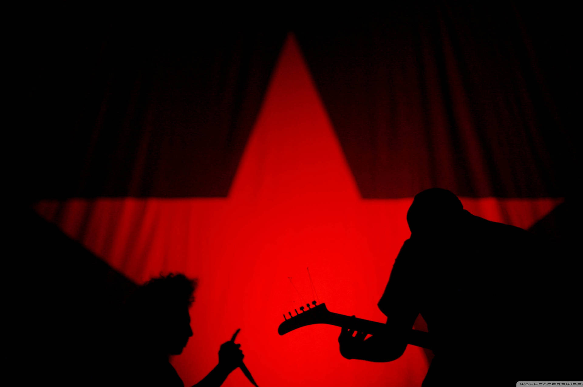 Silhouette On Red Starlight Wallpaper