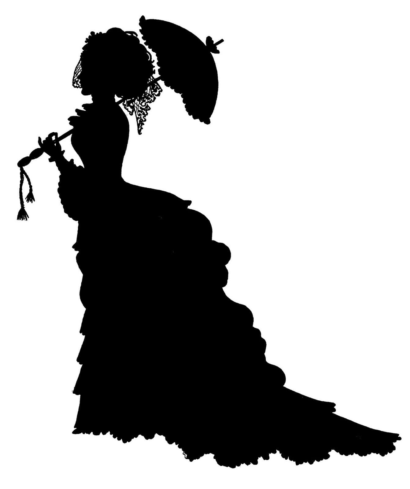 Victorianskdamer Silhouette Clipart