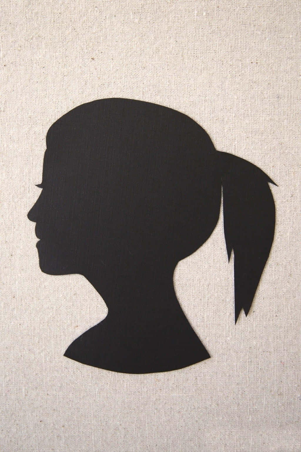 Silhouette Of A Woman With Ponytail
