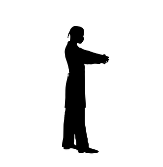 Silhouette Pointing Person PNG