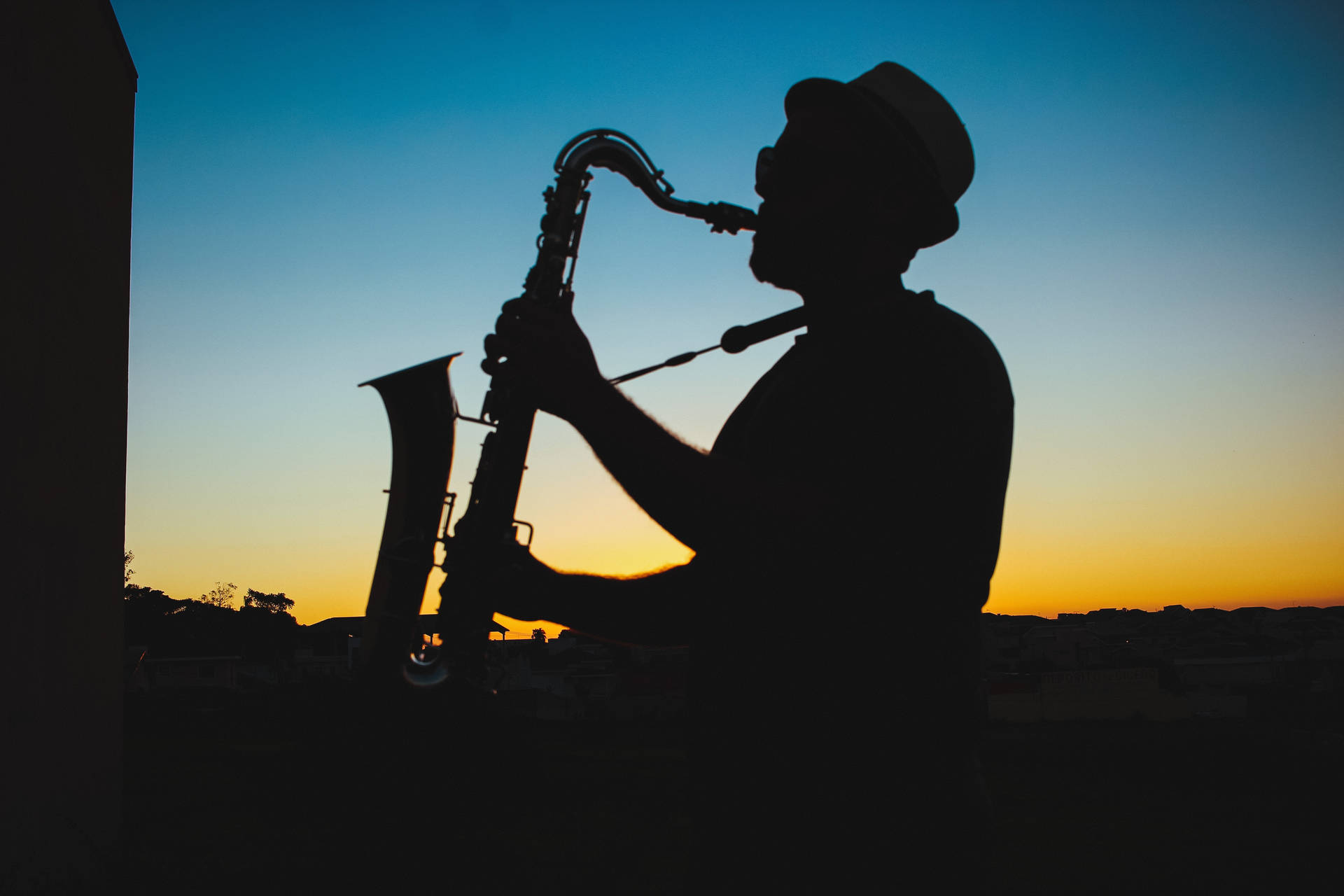 Silhouette Saxophone Music 4k