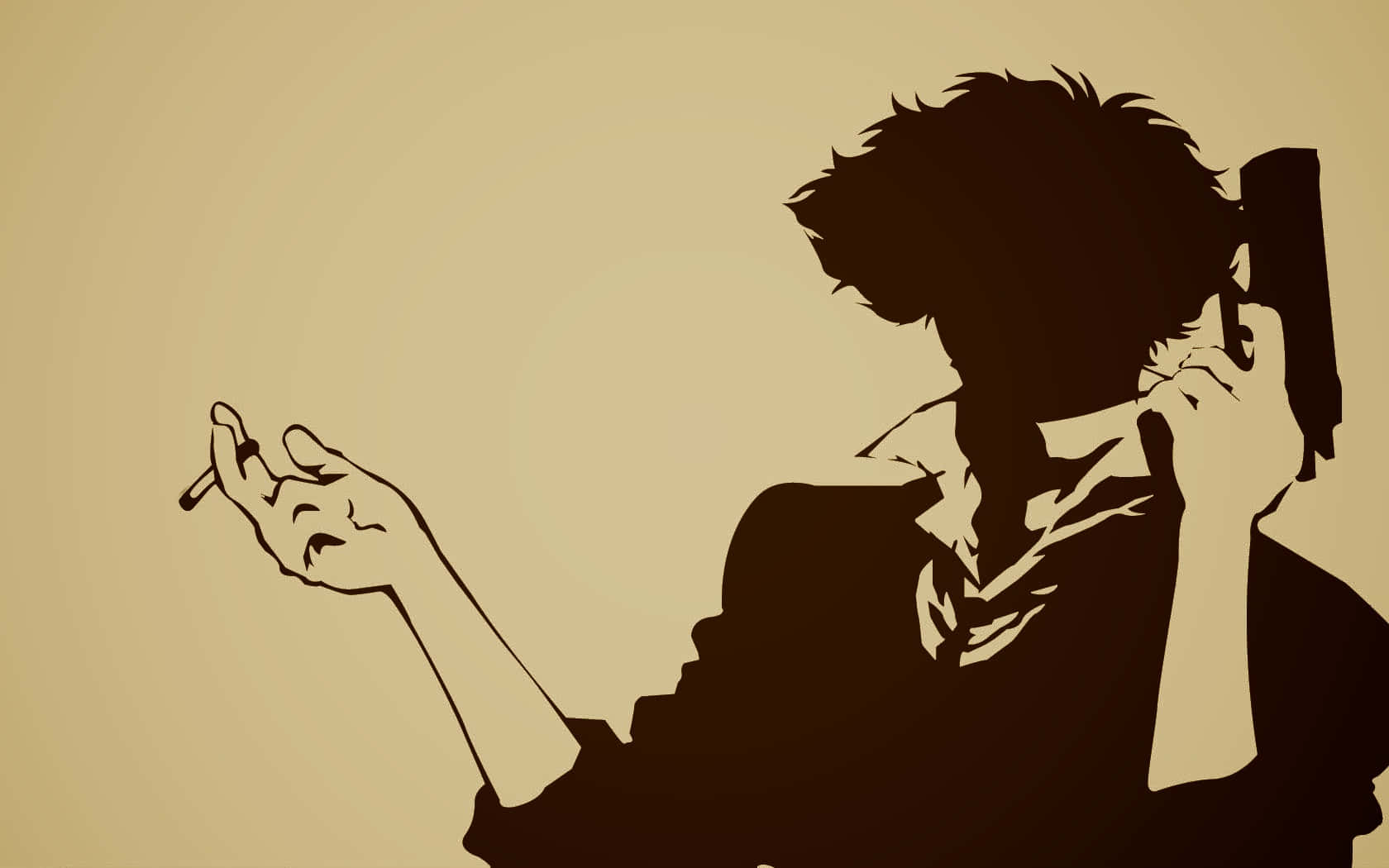 Silhouette Smoking Cowboy Bebop Aesthetic Wallpaper