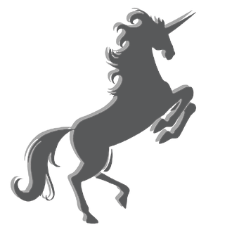 Silhouette Unicorn Graphic PNG