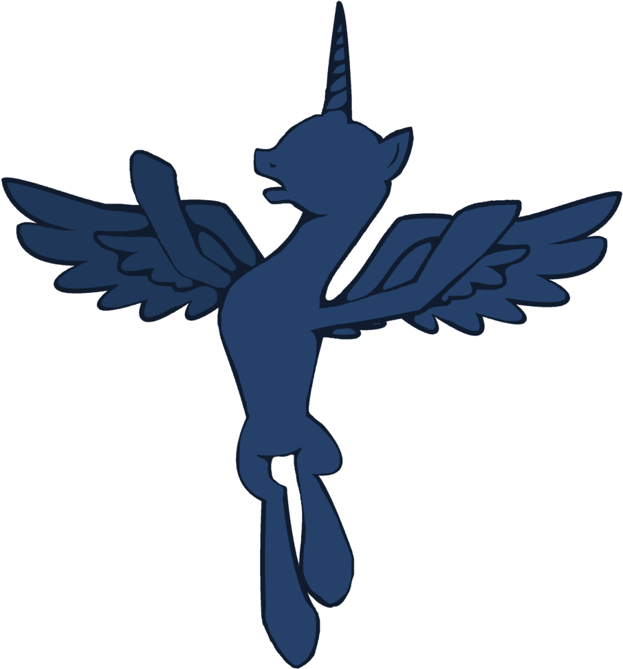 Silhouette Unicorn Pegasus M L P Base PNG